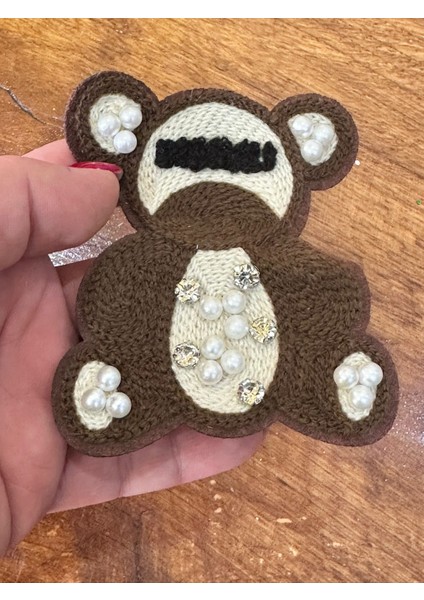 Zirkon Taş ve Inci Işleme Punch Dokuma Ayı Arma Dikiş Aplike 10X8 cm fiyatları