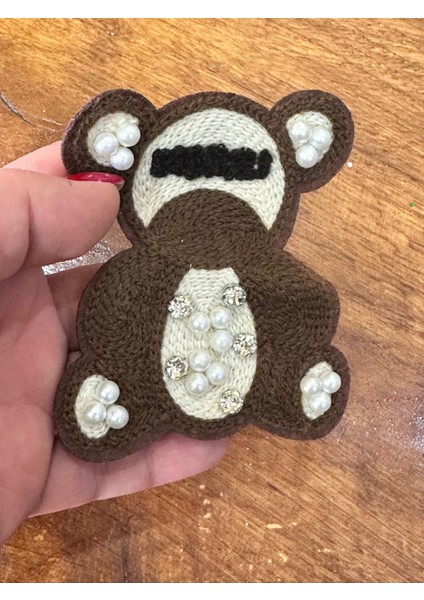 Zirkon Taş ve Inci Işleme Punch Dokuma Ayı Arma Dikiş Aplike 10X8 cm modelleri