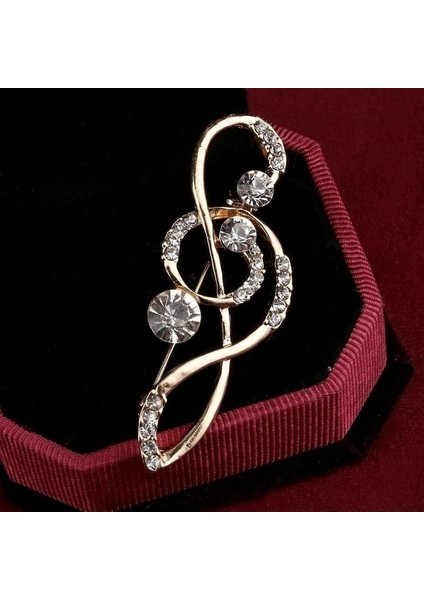 Müzik Nota Broşları 18K Altın Broş Yaka Broş Boyut: 5.5 Cm, Renk: (Yurt Dışından)