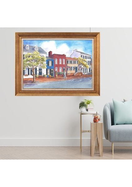 Altın Çerçeveli Paspartulu Tablo C2081