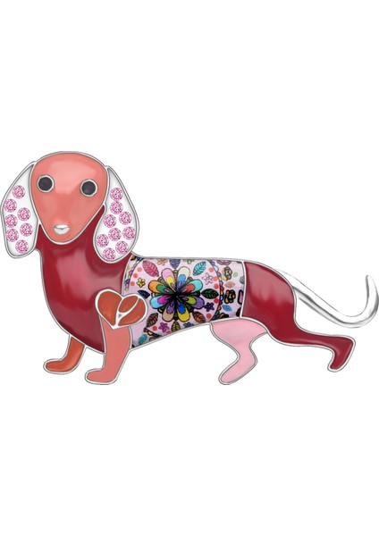 Mor Tarzı Kızlar Kadınlar Için Takılar Kolye Eşarp Dekorasyon Hediye Dachshund Köpek Broş Elmas Rhinestone Enamel Alaşım Hayvan Takı (Yurt Dışından) fırsatları