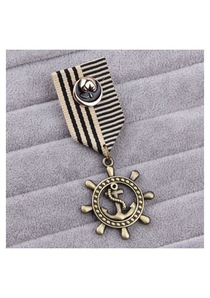 Metal Rozeti Avrupa ve Amerika Donanma Okulu Rozeti Broş Rüzgar Harajuku Özel Takım Küçük Rozet Omuz Askısı Rütbe Kaydırak Epaulet Epaulette (Yurt Dışından)