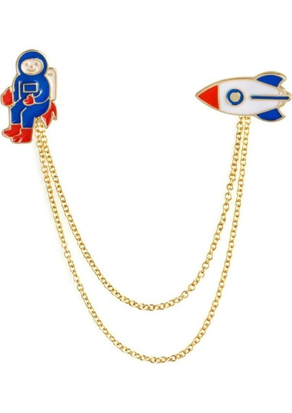 Hediye Rozeti Takı Boyalı Astronot Broşlar Dünya (Yurt Dışından)