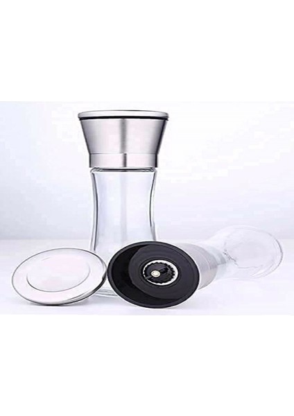 1 Adet Kalınlığı Inceliği Ayarlanabilir Karabiber Tuz Öğütücü Değirmeni Tuzluk Tuz-Öğütücü-Değirmen Tuz ve Karabiber Değirmeni Krom [1 Adet]