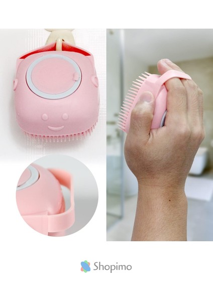 Hazneli Silikon Banyo Kesesi - Şampuan Hazneli Masaj Fırçası fırsatları