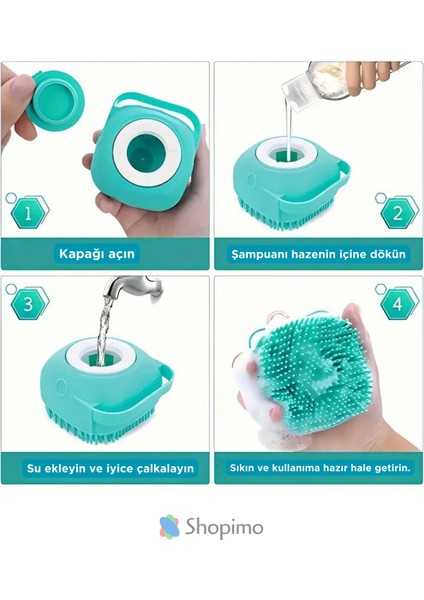 Hazneli Silikon Banyo Kesesi - Şampuan Hazneli Masaj Fırçası indirimleri