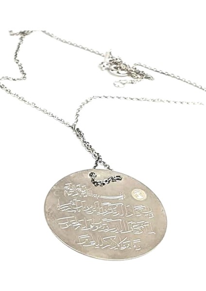 Nazar dualı 925 ayar gümüş plaka kolye