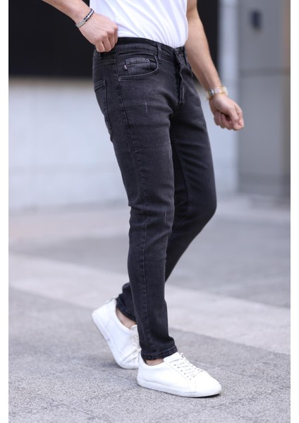 Erkek Jean Slim Fit Dar Paça Likralı Esnek Kot Pantolon
