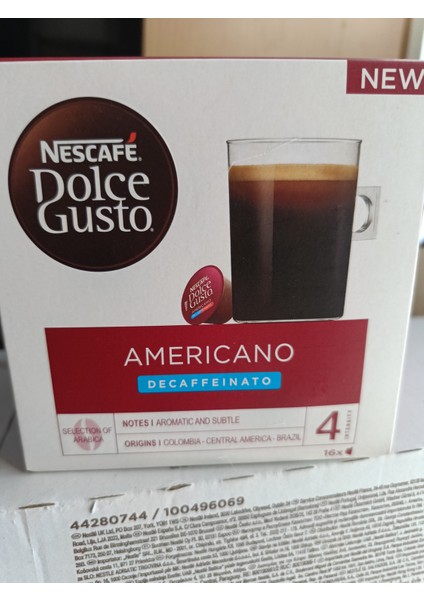 Dolce Gusto Makinesi Için Americano Kafeinsiz Kapsül Kahve