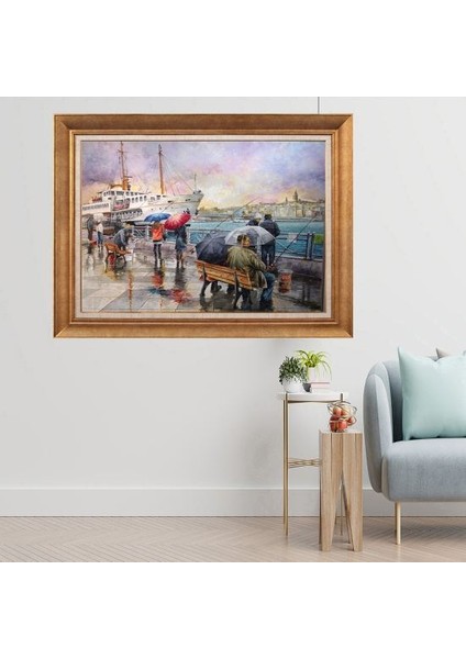Altın Çerçeveli Paspartulu Tablo C2959
