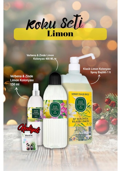 Eyüp Sabri Verbena & Zinde 2'li Kolonya ve 1 Lt Sprey Başlıklı, Rosie Hediye