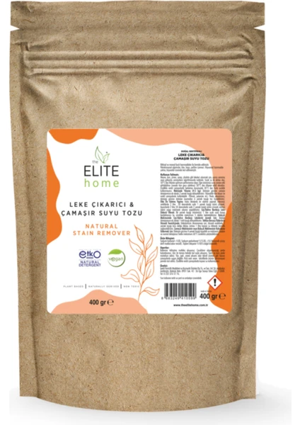 The Elite Home Doğal ve Vegan Sertifikalı Leke Çıkarıcı Çamaşır Suyu Tozu 400 gr