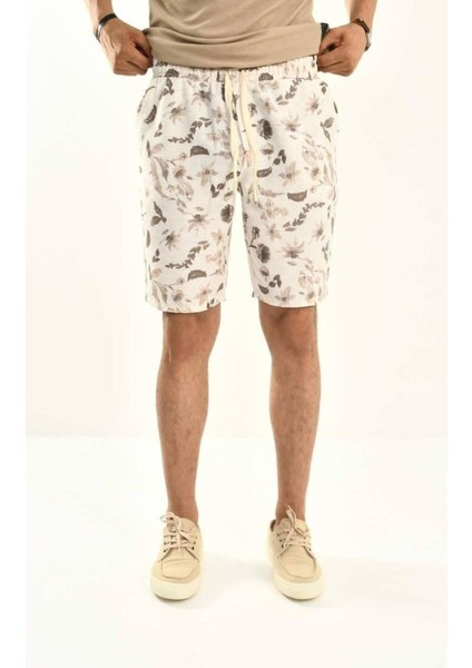 Kahve Desenli Keten Şort fiyatları