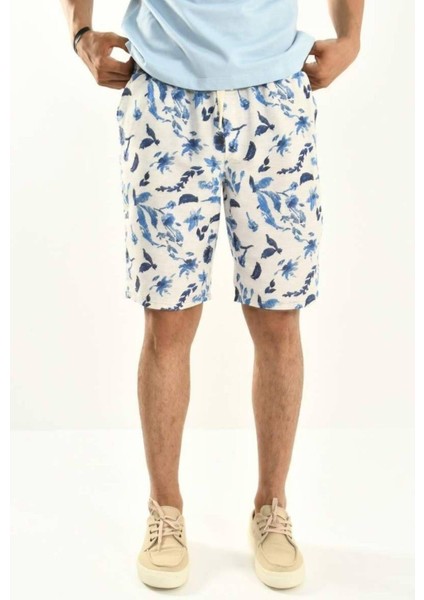 Kahve Desenli Keten Şort modelleri