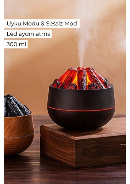 Ultrasonik Hava Nemlendirici Aroma Difüzörü LED Işıklı 300ML Buhar Makinesi Koku Yayıcı