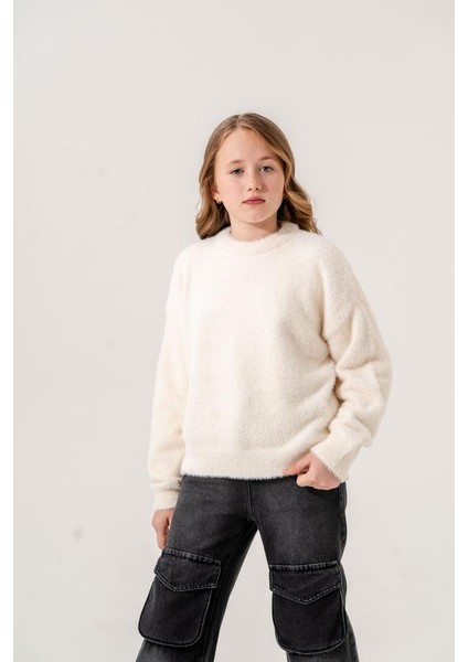 Kız Çocuk Sakal Oversize Kazak G7001