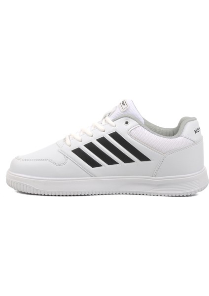 Beyaz-Siyah Bağcıklı Unisex Spor Ayakkabı 074 G