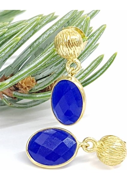 Lapis Taşlı Tasarım Gümüş Küpe fiyatları