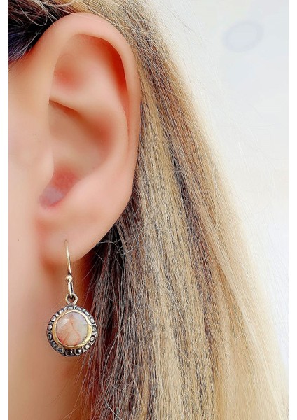 Kök yakut Taşlı 925ayar Gümüş üzerine Altın kaplama tasarım küpe