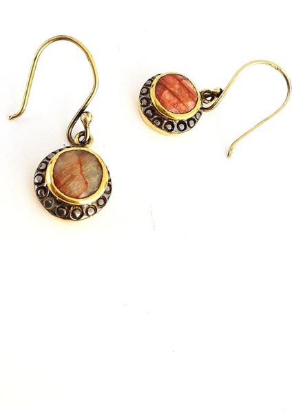 Kök yakut Taşlı 925ayar Gümüş üzerine Altın kaplama tasarım küpe fiyatları