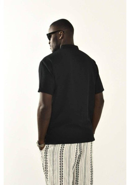 Siyah Düğmeli Basic Keten Gömlek indirimleri