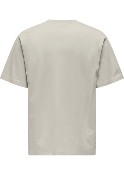 Only & Sons Erkek Onscurated Bisiklet Yaka %100 Pamuk T-Shirt 22030925 Taş