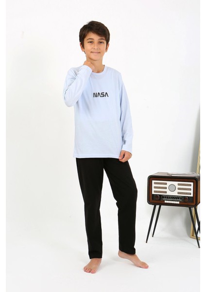 Erkek Çocuk Uzun Kol Penye Pijama Takım 20437 Buzmavisi