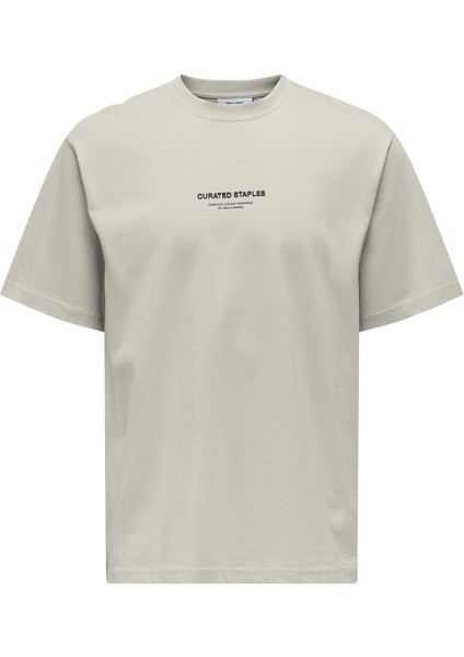 Erkek Onscurated Bisiklet Yaka %100 Pamuk T-Shirt 22030925 Taş