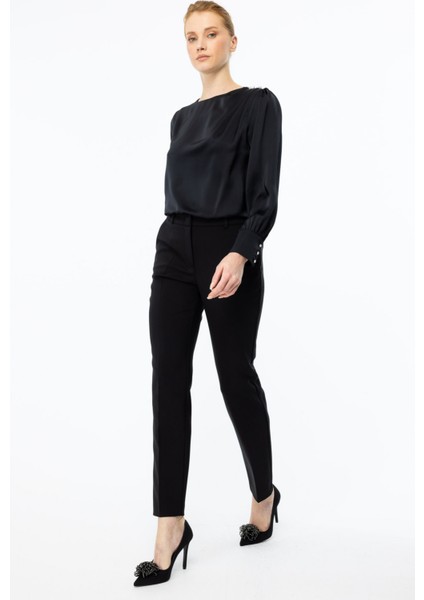 Kadın Yan Cep Dar Paça Pantolon 4181 Siyah fiyatları