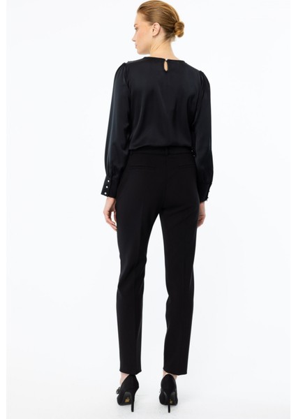 Kadın Yan Cep Dar Paça Pantolon 4181 Siyah fırsatları
