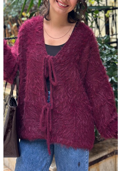 Kadın Bordo Hırka