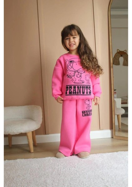 Peanuts Pembe Kız Çocuk Kışlık Tarz Eşofman Takım modelleri