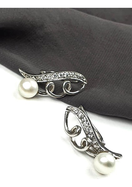 Zirkon taşlı gümüş inci küpe fiyatları