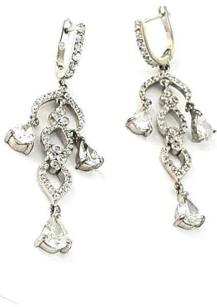 Pırlanta ışıltısında zirkon taşlı gümüş lüks küpe fiyatları