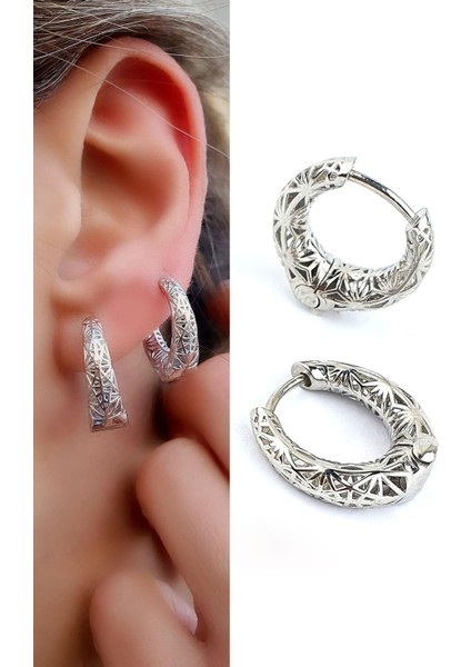 Italyan Tasarımı 925AYAR Gümüş Tasarım Halka Küpe