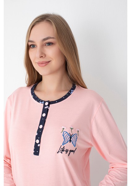 Pembe/lacivert Desenli Uzun Kol Pijama Takımı fırsatları
