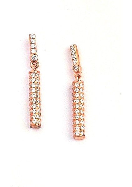 Zirkon taşlı gümüş zarif küpe