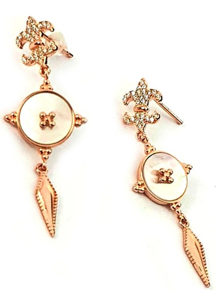 tasarım gümüş rose el isi sedef küpe fiyatları