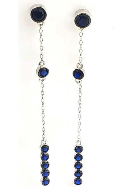 Sky Diamond Blue Creative Sapphire 925AYAR Gümüş Lüks Sallantılı Küpe fiyatları