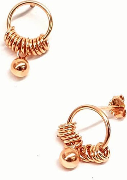 Gümüş üzerine rose altın kaplama minimal küpe fiyatları