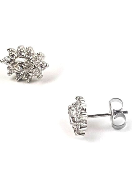 Pırlanta Işıltısında zirkon taşlı gümüş küpe