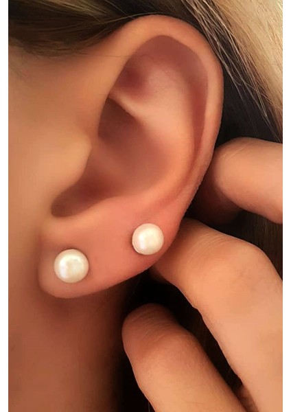 Gümüş inci gümüş küpe