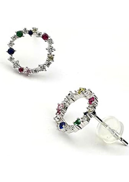 renkli zirkon taşlı gümüş küpe fiyatları