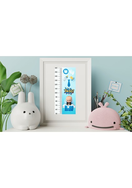 Patron Bebek Desenli Boy Ölçer Folyo Duvar Sticker 50x110 cm