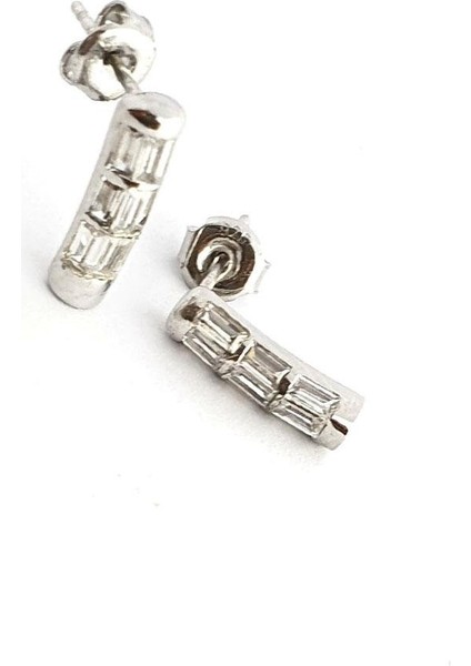 Baget Zirkon Taşlı 925AYAR Gümüş Luxury Tasarım Küpe fiyatları