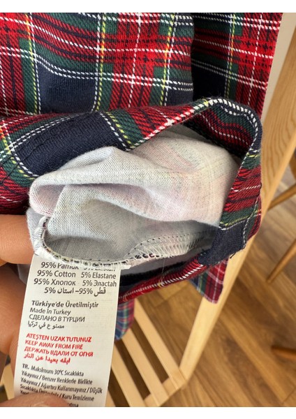 Yeni Yıl Yılbaşı Noel Pijama Partisi Ekoseli Çizgili Pamuklu Kız Erkek Unisex Çocuk Pijama Takımı indirimleri