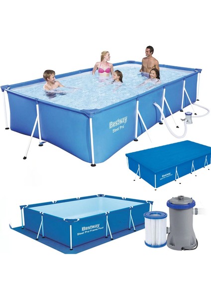 Bestway 56424 prefabrik havuz 400x211x81cm 220v filtre alt üst örtü set