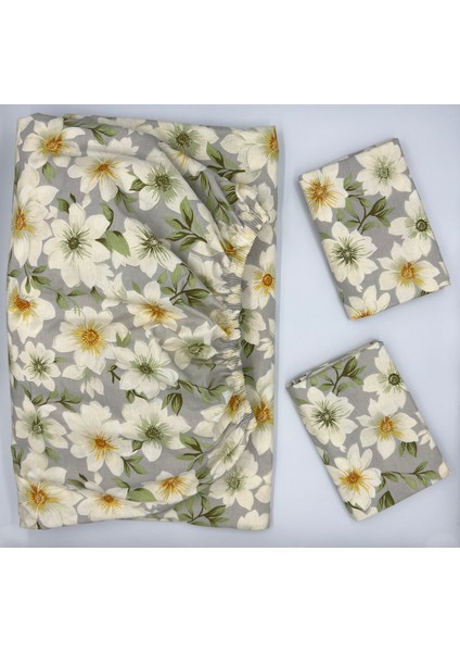 %100 Pamuk Kumaş Lastikli Çarşaf+Yastık Kılıfı Köşe Derinliği 28-30 cm Yumuşak Kumaş Yeni Sezon