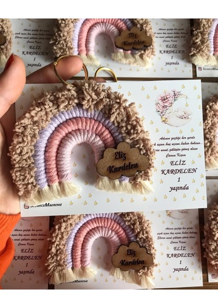 20 Makrome Gökkuşağı Anahtarlık, Doğum Günü Hediyesi, Baby Shower Hediyesi Doğum Hediyesi