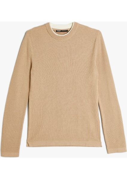 Triko Kazak Basic Bisiklet Yaka Pamuklu Uzun Kollu